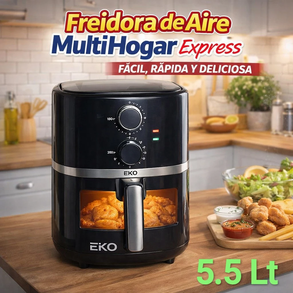 Freidora de aire 5.5 lt Eko's foto | MultiHogar |  BizneCubano
